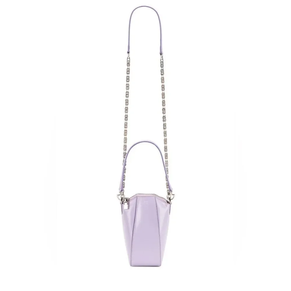 Auth Givenchy Lilac Purple Polished Leather Mini Vertical Antigona Satchel Ex++